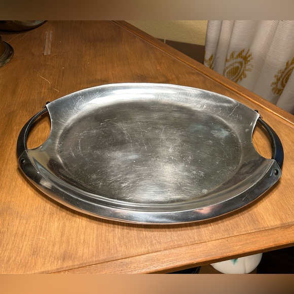 Dansk Rivet Aluminum Hollowware Serving Tray Marked: PT/MA - Picture 2 of 9
